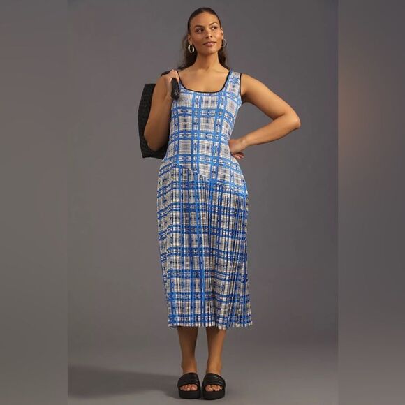 Anthropologie Dhruv Kapoor Plaid Midi Dress XL $210 - Picture 2 of 8